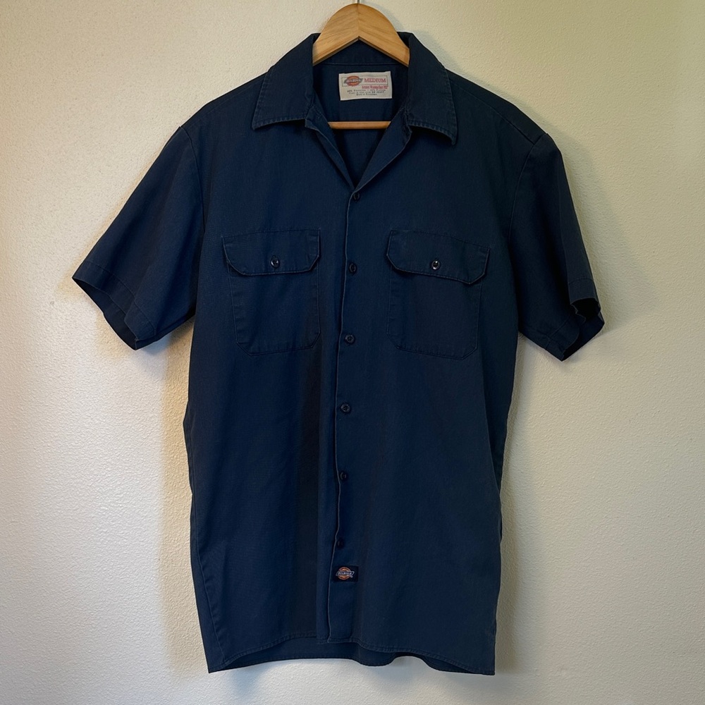 Dickies Dark Blue Casual Button Down Shirt